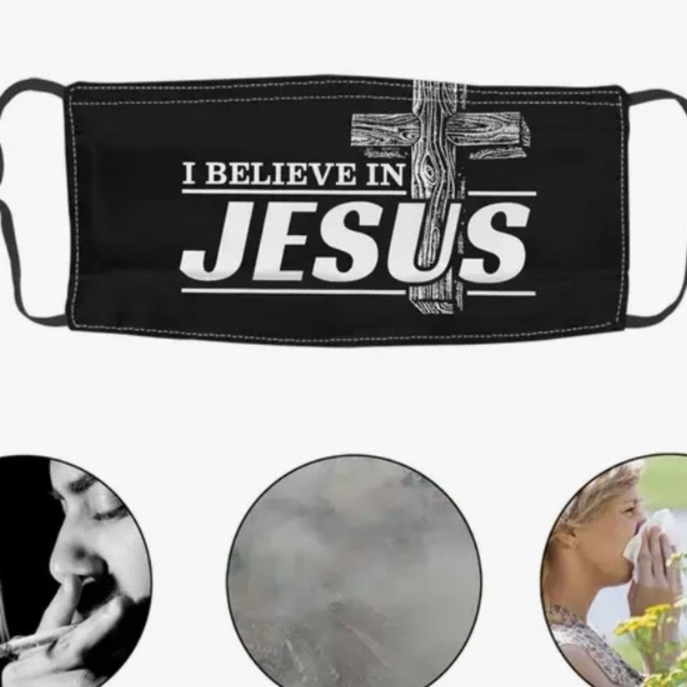 “I Believe In Jesus” cloth mask NWOT - Picture 5 of 5